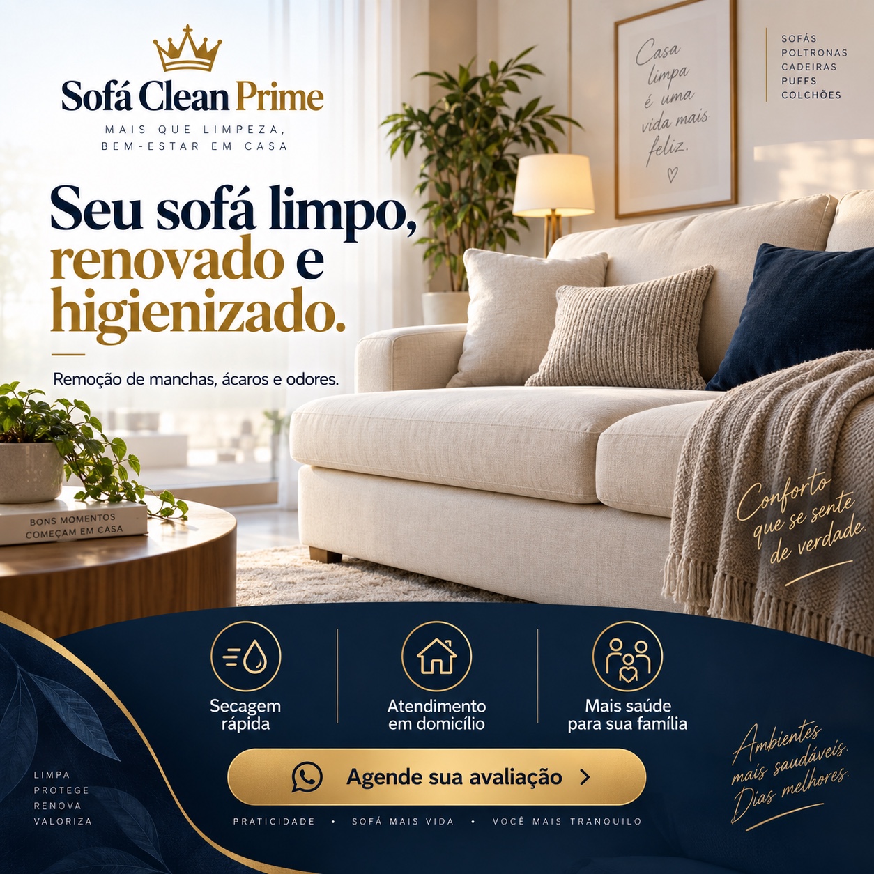 Projeto AMK SOCIAL: Sofá Clean Prime